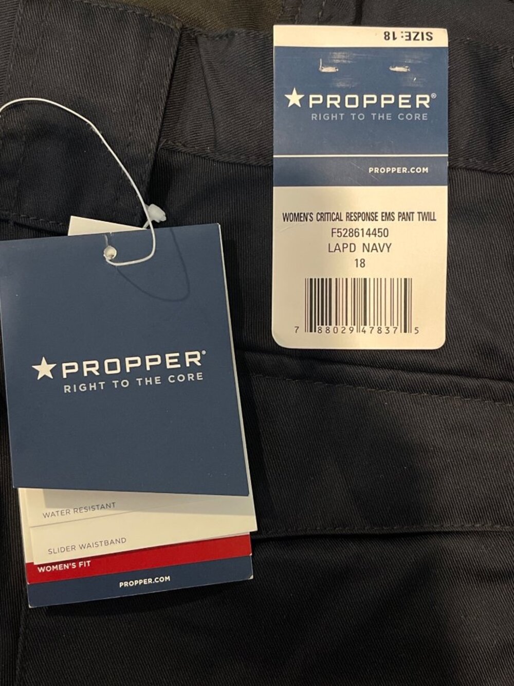 NWT Propper Women’s Critical Response EMS Twill Pants Sz 18 Unhem LAPD Navy F528 - Picture 3 of 8